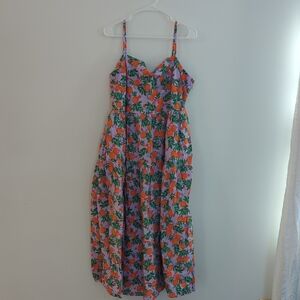 J. Crew Women's 18 Lilac and Orange Print Maxi Dress